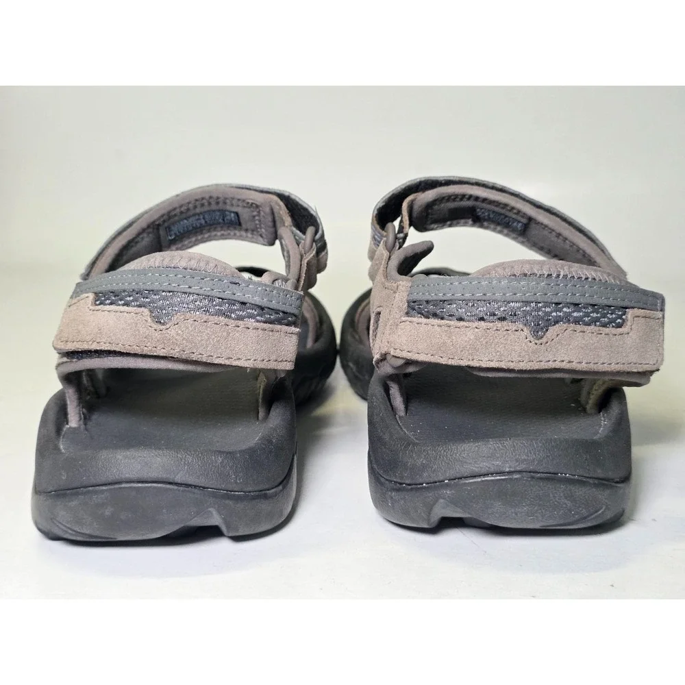 Teva Hudson‎ Men's Sandals Size 9 Gray Suede Fabric Hiking Outdoor Walking Shoes